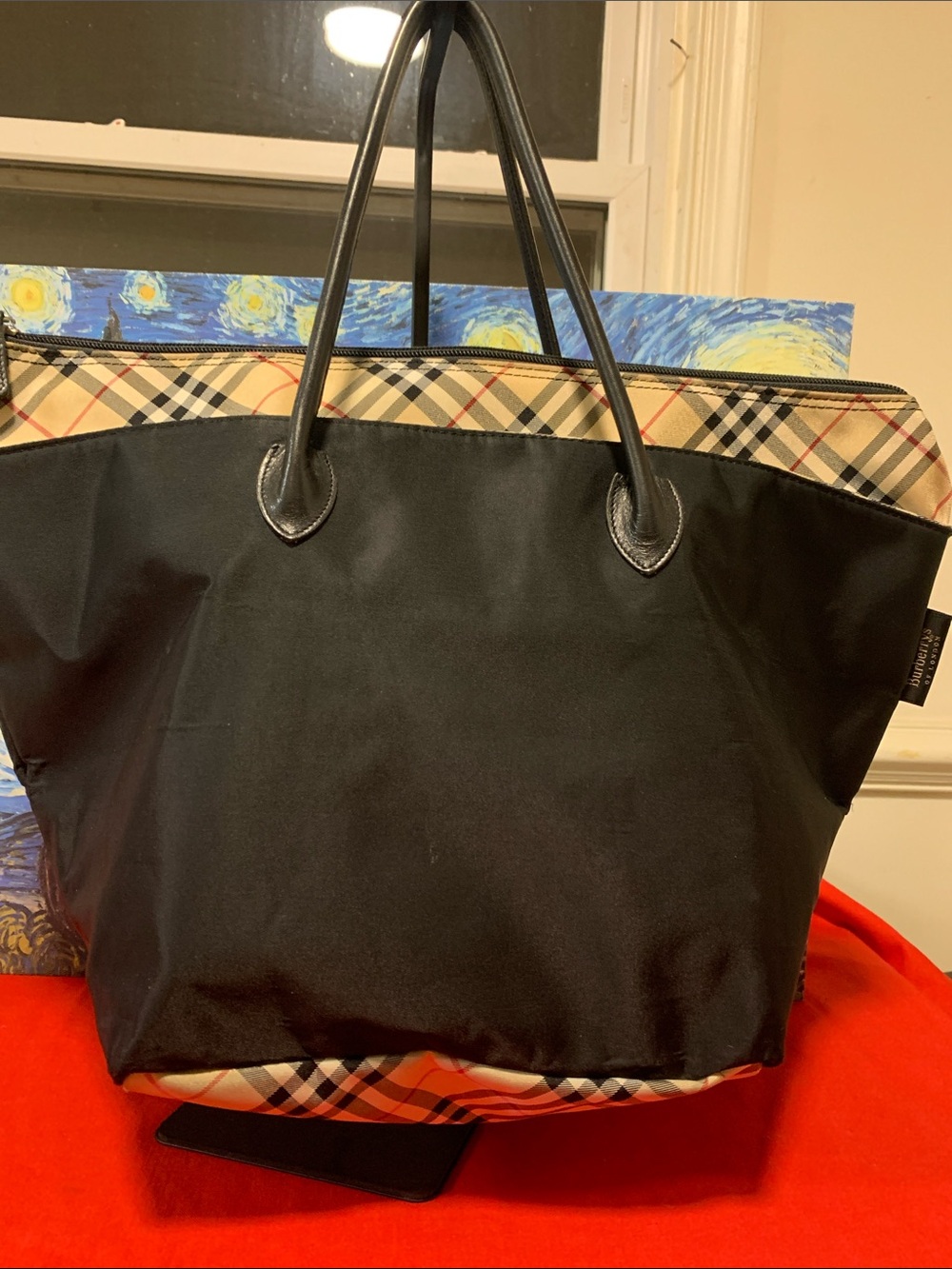 Burberry Blue label  Reversible Tote with Leather Handles